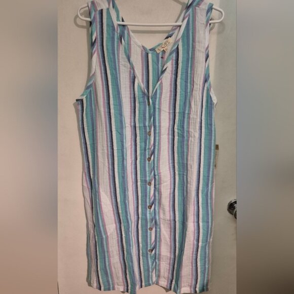 ESCAPE BY HABITAT Awning Stripe Dress Sz XL NWT - Picture 3 of 8